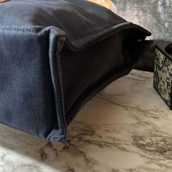 HERMES Fourre Tout MM Tote Bag Handbag Canvas Blue And Burgundy in GUC. - Picture 12 of 16